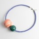 Collana in corda intrecciata con perle: ROSSO - VERDE BOTTIGLIA